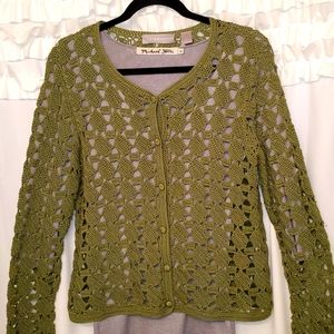 Liz Claiborne Crochet Long Sleeve Cardigan